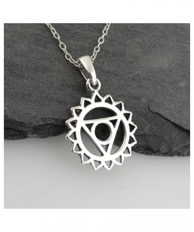 Sterling Silver Religious Symbol Pendant Necklace for Men and Women THROAT CHAKRA OUTLINE $13.63 Necklaces