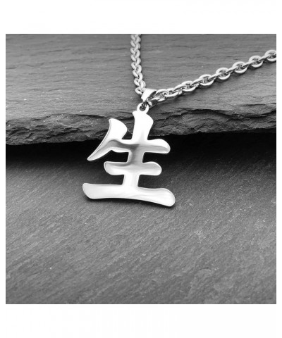 Life Kanji Elements Necklaces for Japanese Stainless Steel Pendant Chain Necklace Men Women Life Kanji Necklaces $11.96 Neckl...