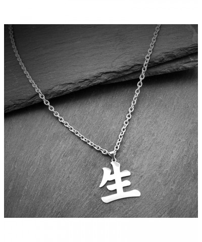 Life Kanji Elements Necklaces for Japanese Stainless Steel Pendant Chain Necklace Men Women Life Kanji Necklaces $11.96 Neckl...