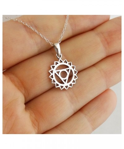 Sterling Silver Religious Symbol Pendant Necklace for Men and Women THROAT CHAKRA OUTLINE $13.63 Necklaces