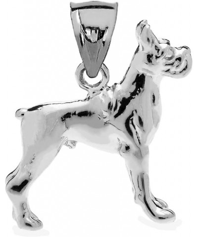 Sterling Silver 3D Boxer Dog Charm Pendant Necklace 22.0 Inches $16.00 Necklaces