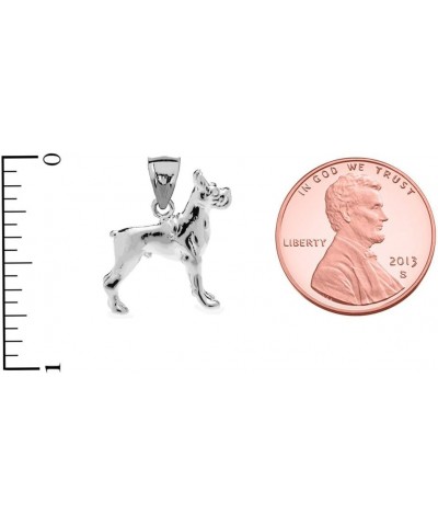 Sterling Silver 3D Boxer Dog Charm Pendant Necklace 22.0 Inches $16.00 Necklaces