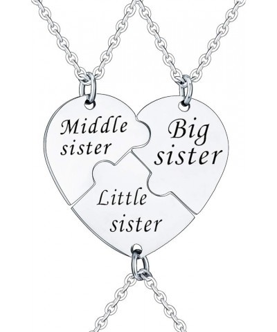 Sister Necklace for 3, Sister Gifts, Big Sister Middle Sister Little Sister Gifts Set, Sister Jewelry, Sister Matching Neckla...