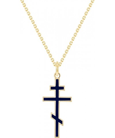 Orthodox Cross Pendant Necklace in Solid 14k Gold, Made in America, Gold Cross Necklace 20" Necklace Yellow Gold $108.65 Neck...