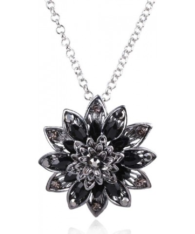 Black Dahlia Necklace Crysta Pendant Necklace Flower Jewelry Custume Accessory for Men Women Girls Type C $12.96 Necklaces