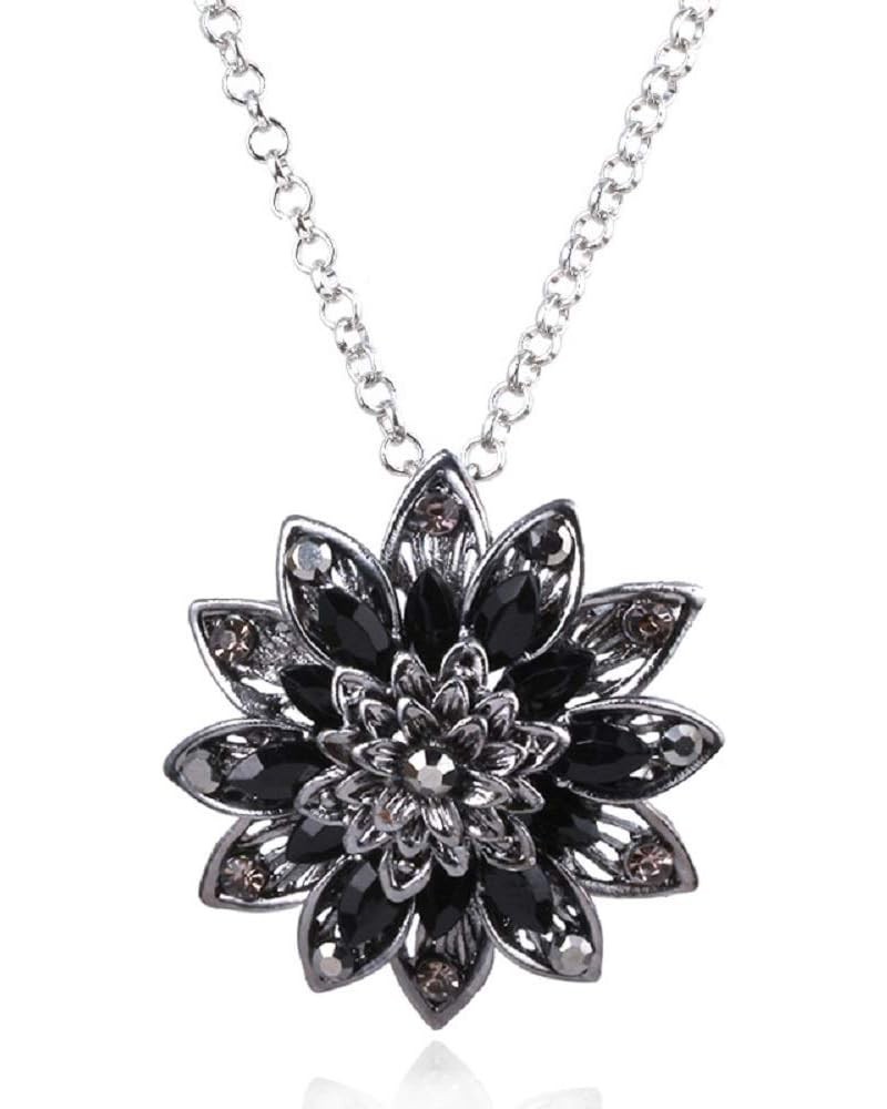 Black Dahlia Necklace Crysta Pendant Necklace Flower Jewelry Custume Accessory for Men Women Girls Type C $12.96 Necklaces