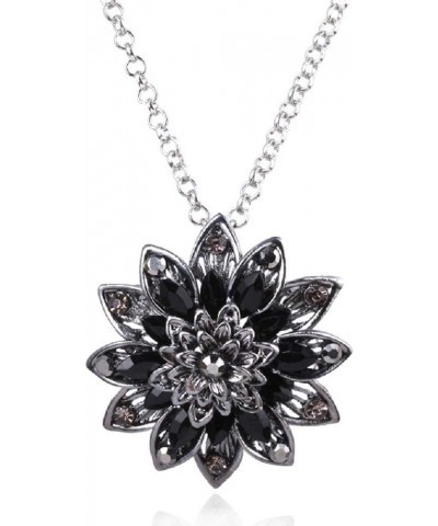 Black Dahlia Necklace Crysta Pendant Necklace Flower Jewelry Custume Accessory for Men Women Girls Type C $12.96 Necklaces