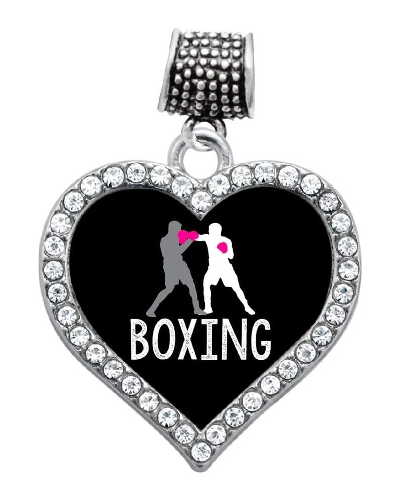 Silver Open Heart Charm for Bracelet with Cubic Zirconia Jewelry Boxing $10.99 Bracelets