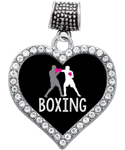 Silver Open Heart Charm for Bracelet with Cubic Zirconia Jewelry Boxing $10.99 Bracelets