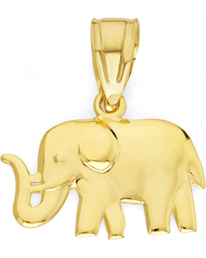 2043-14 10k 10k Real Solid Gold Elephant Pendant, The Symbol of Wisdom and Maternal Instinct, Dainty Lucky Jewelry Gifts for ...