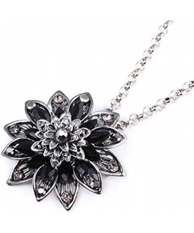 Black Dahlia Necklace Crysta Pendant Necklace Flower Jewelry Custume Accessory for Men Women Girls Type C $12.96 Necklaces