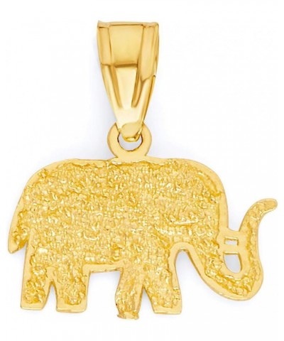 2043-14 10k 10k Real Solid Gold Elephant Pendant, The Symbol of Wisdom and Maternal Instinct, Dainty Lucky Jewelry Gifts for ...