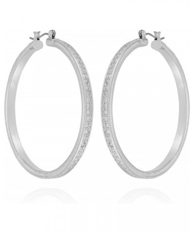 Silvertone Hoop Earrings For Women, 55MM $14.62 Earrings