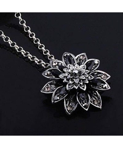 Black Dahlia Necklace Crysta Pendant Necklace Flower Jewelry Custume Accessory for Men Women Girls Type C $12.96 Necklaces