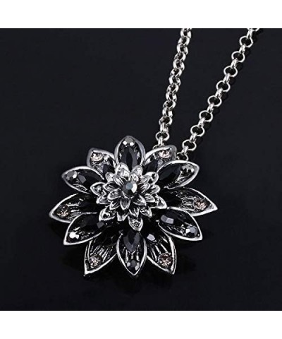 Black Dahlia Necklace Crysta Pendant Necklace Flower Jewelry Custume Accessory for Men Women Girls Type C $12.96 Necklaces