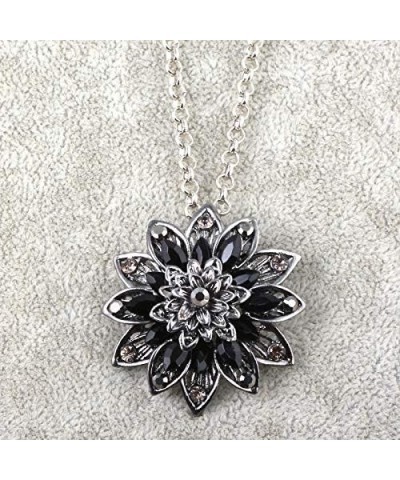 Black Dahlia Necklace Crysta Pendant Necklace Flower Jewelry Custume Accessory for Men Women Girls Type C $12.96 Necklaces