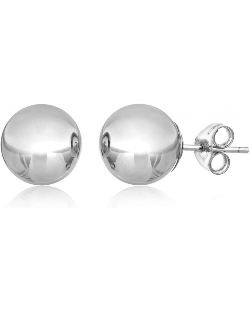 925 Sterling Silver Ball Stud Earrings- Butterfly Backings 3mm-12mm Silver Yellow or Rose Silver 10.0 Millimeters $10.74 Earr...