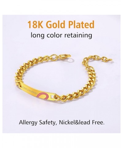 Customized Name Bar ID Bracelets for Men Women 18K Gold Plated/Stainless Steel/Black 7MM/10MM/15MM Width 7.5'' 8.3'' Bangles,...