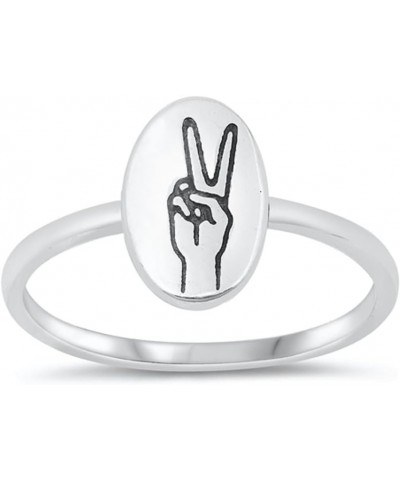 CLOSEOUT WAREHOUSE Sterling Silver designed Peace sign ring Silver $11.20 Rings