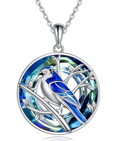 Blue Jay Necklace 925 Sterling Silver Blue Jay Pendant Necklaces Our Love Never Dies Blue Bird Jewelry for Bird Lover Gifts c...