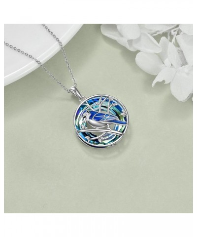 Blue Jay Necklace 925 Sterling Silver Blue Jay Pendant Necklaces Our Love Never Dies Blue Bird Jewelry for Bird Lover Gifts c...