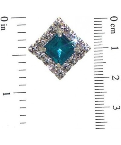 ELOQUENT Silver tone Turquoise Crystal Clip On Earrings $12.84 Earrings