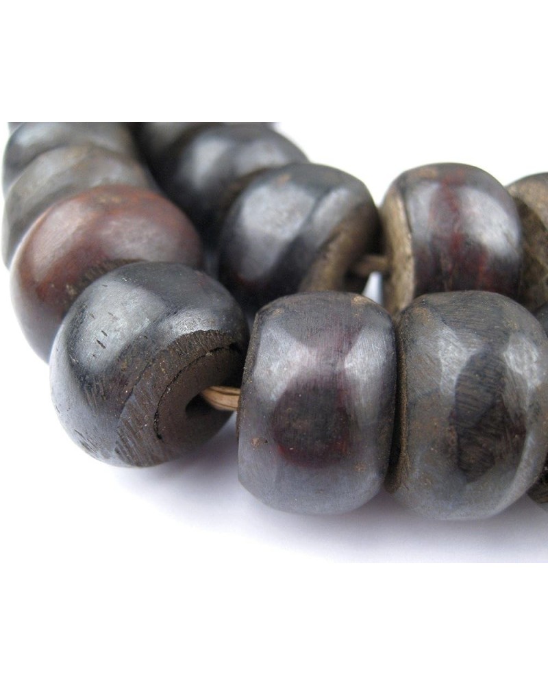 Washed Grey Bone Beads - Full Strand of Fair Trade African Beads - (Faceted, Washed Grey) Large Dark Brown $15.20 Necklaces