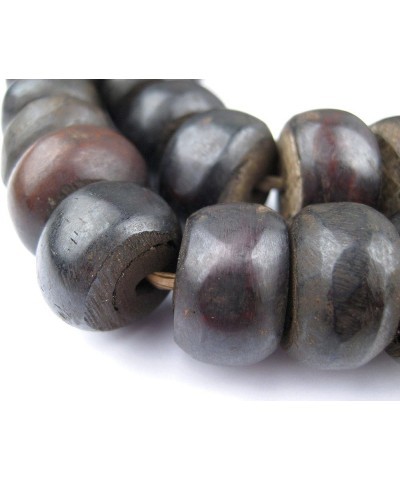 Washed Grey Bone Beads - Full Strand of Fair Trade African Beads - (Faceted, Washed Grey) Large Dark Brown $15.20 Necklaces