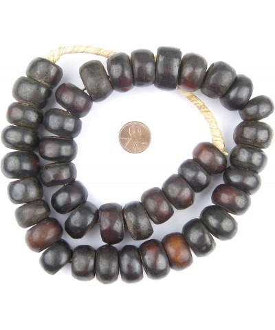 Washed Grey Bone Beads - Full Strand of Fair Trade African Beads - (Faceted, Washed Grey) Large Dark Brown $15.20 Necklaces