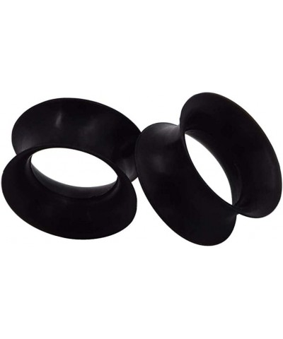 Pair 9/16" (14MM) BLACK SILICONE EARSKIN TUNNELS Double Flare Gauges Super Ultra Thin Soft Flexible Flesh Plugs (2pcs) $6.02 ...