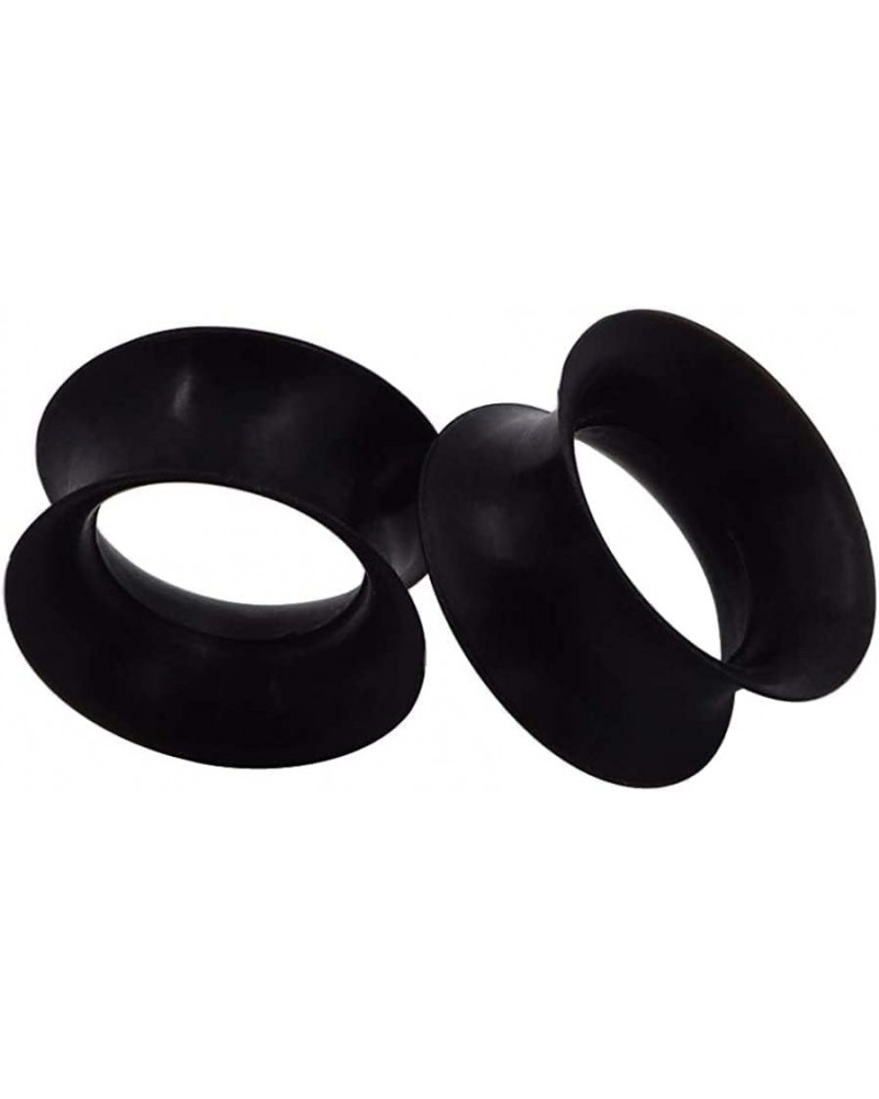 Pair 9/16" (14MM) BLACK SILICONE EARSKIN TUNNELS Double Flare Gauges Super Ultra Thin Soft Flexible Flesh Plugs (2pcs) $6.02 ...