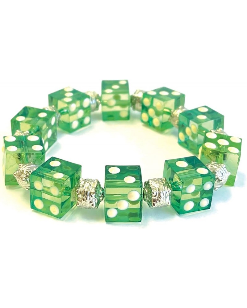 Dice Bracelet, Casino Bracelet For Women, Bunco Bracelet Gift, Plastic Beaded Bracelet Multi Color 1 pc Green $9.66 Bracelets