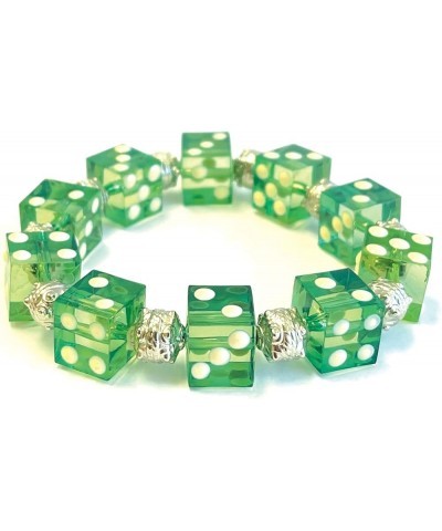 Dice Bracelet, Casino Bracelet For Women, Bunco Bracelet Gift, Plastic Beaded Bracelet Multi Color 1 pc Green $9.66 Bracelets