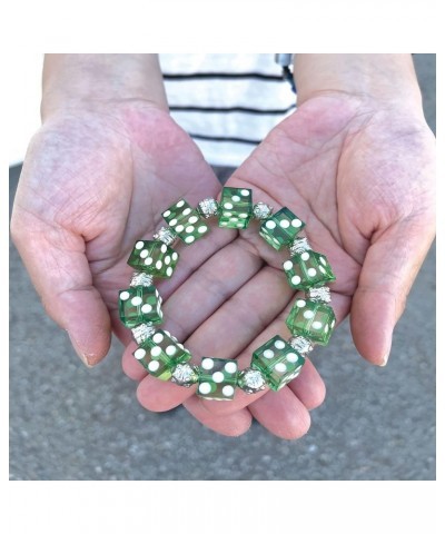 Dice Bracelet, Casino Bracelet For Women, Bunco Bracelet Gift, Plastic Beaded Bracelet Multi Color 1 pc Green $9.66 Bracelets