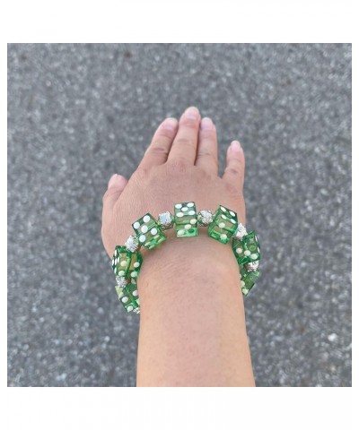 Dice Bracelet, Casino Bracelet For Women, Bunco Bracelet Gift, Plastic Beaded Bracelet Multi Color 1 pc Green $9.66 Bracelets