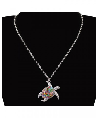 Enamel Chain Sea Ocean Floral Turtle Necklace Pendant For Women Kids Girls Charms Fashion Jewelry Gifts A $8.15 Necklaces