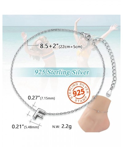 Women Silver Initial Bracelet/Anklet, 26 Letter Chain Bracelet/Foot Chain, with S925 Stamp-Send Gift Box F anklet $8.39 Anklets