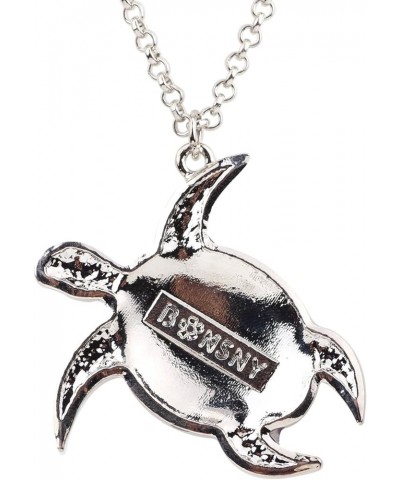 Enamel Chain Sea Ocean Floral Turtle Necklace Pendant For Women Kids Girls Charms Fashion Jewelry Gifts A $8.15 Necklaces