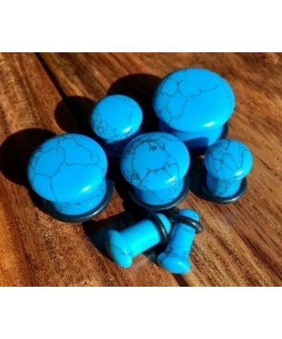 PAIR of Single Flare Turquoise Stone Plugs - Gauges Body Jewelry 9/16" (14mm) $10.73 Body Jewelry