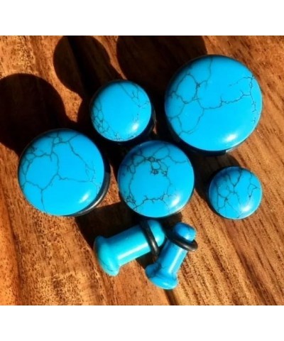 PAIR of Single Flare Turquoise Stone Plugs - Gauges Body Jewelry 9/16" (14mm) $10.73 Body Jewelry