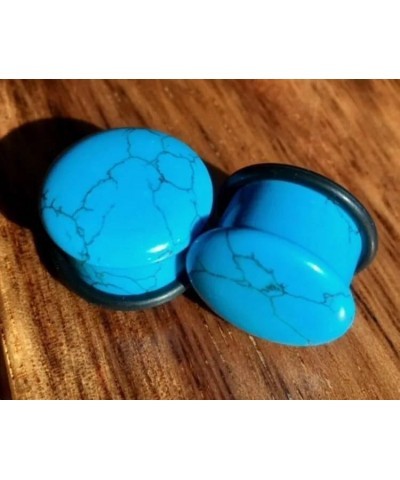 PAIR of Single Flare Turquoise Stone Plugs - Gauges Body Jewelry 9/16" (14mm) $10.73 Body Jewelry