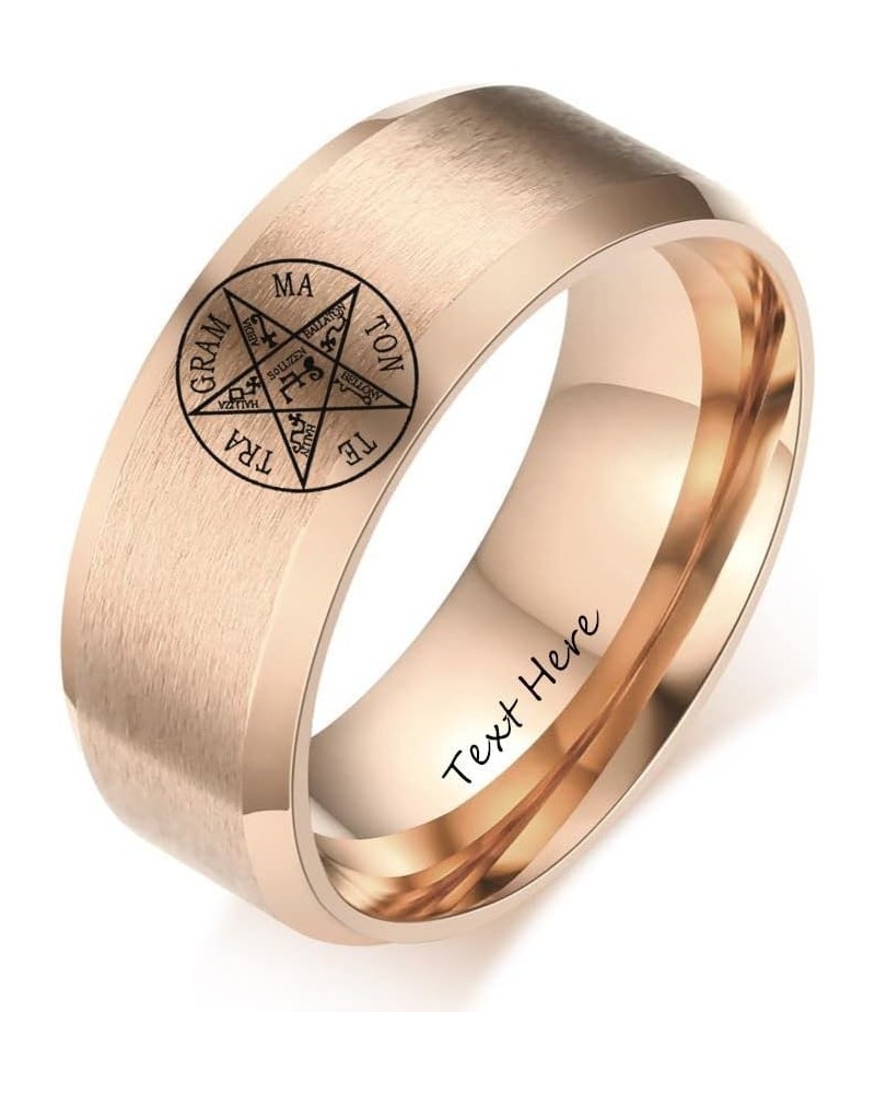 Personalized Pentagram of Solomon Ring Custom Agic Occult Tetragrammaton Shield Finger Band Mens Womens Stainless Steel Solom...