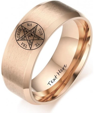 Personalized Pentagram of Solomon Ring Custom Agic Occult Tetragrammaton Shield Finger Band Mens Womens Stainless Steel Solom...