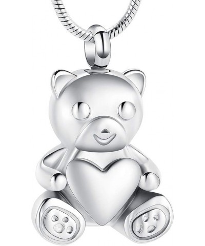 Urn Necklaces for Ashes Teddy Bear Cremation Jewelry for Women Gilrs Keepsake Memorial Necklace for Human Pet Ashes Pendant S...