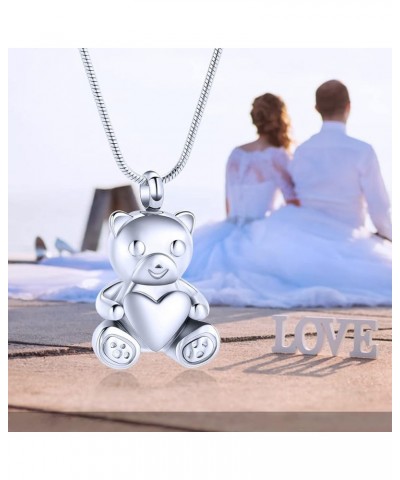 Urn Necklaces for Ashes Teddy Bear Cremation Jewelry for Women Gilrs Keepsake Memorial Necklace for Human Pet Ashes Pendant S...