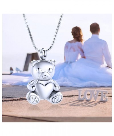 Urn Necklaces for Ashes Teddy Bear Cremation Jewelry for Women Gilrs Keepsake Memorial Necklace for Human Pet Ashes Pendant S...