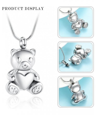 Urn Necklaces for Ashes Teddy Bear Cremation Jewelry for Women Gilrs Keepsake Memorial Necklace for Human Pet Ashes Pendant S...