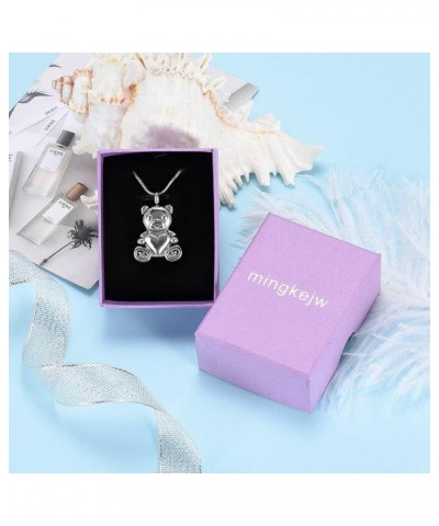 Urn Necklaces for Ashes Teddy Bear Cremation Jewelry for Women Gilrs Keepsake Memorial Necklace for Human Pet Ashes Pendant S...