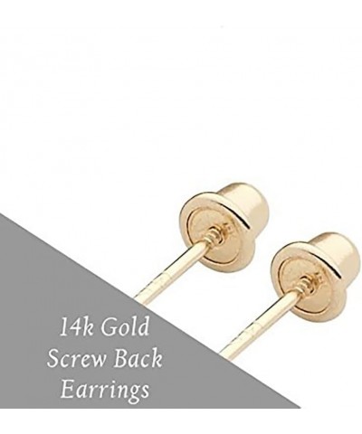 Solid 14K Gold Round Solitaire Simulated-Birthstone Minimalist Stud Earring with Comfort Screw Backing 4mm 07-July $19.98 Ear...