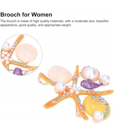 Brooches for Women, Starfish Shell Pearl Brooch Elegant Jewelry Fashionable Gifts Hand Crafted Ladies Brooches Pin Orange $7....